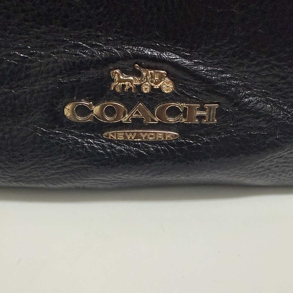 Coach Black Pebbled Leather Crossbody with Gold Hardware - Picture 2 of 8